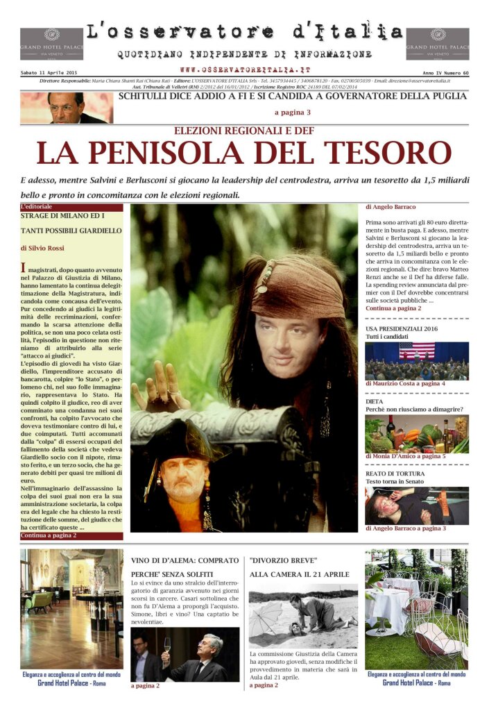 L'osservatore d'Italia edizione del 11 Aprile 2015